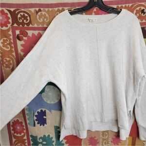 Akini Cream White Drop Shoulder Sweater Center Seam Soft XL